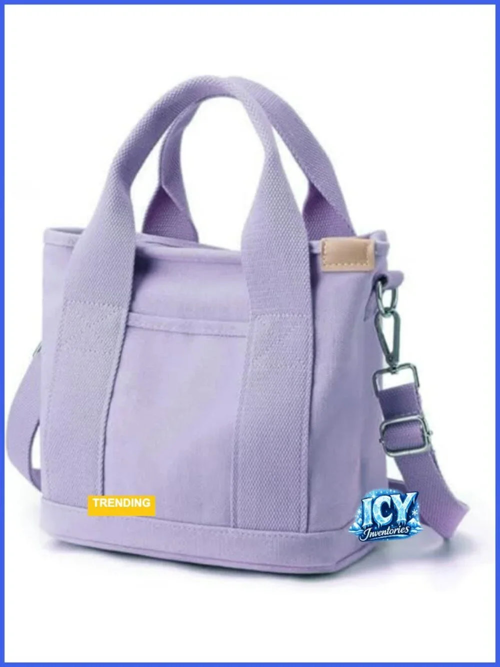 Canvas Multi-Pocket Tote Bag with Zipper, Crossbody Shoulder Satchel Hobo